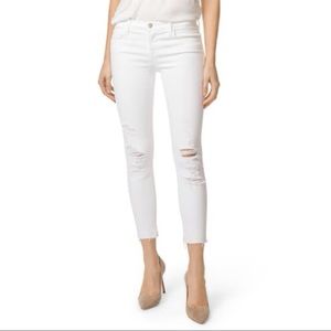 J Brand Low Rise Crop Skinny Jeans White Size 32 NWT